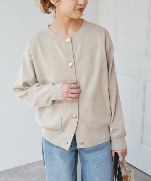 Spick & Span（スピックアンドスパン）の「《WEB限定 / 追加4》ウォッシャブクルーネックカーディガン（カーディガン/ボレロ・レディース・ブラック/ライトグレー・FREE）」の12枚目の写真