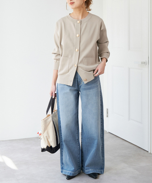 Spick & Span（スピックアンドスパン）の「《WEB限定 / 追加4》ウォッシャブクルーネックカーディガン（カーディガン/ボレロ・レディース・ブラック/ライトグレー・FREE）」の13枚目の写真