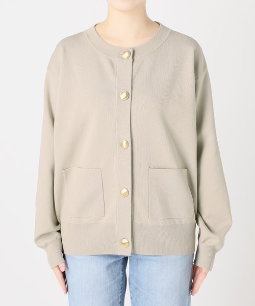 Spick & Span（スピックアンドスパン）の「《WEB限定 / 追加4》ウォッシャブクルーネックカーディガン（カーディガン/ボレロ・レディース・ブラック/ライトグレー・FREE）」の4枚目の写真