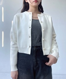 AS KNOW AS plus | ●パールボタン クルーネックカーディガン(カーディガン/ボレロ)