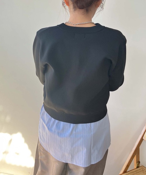 AS KNOW AS plus（アズノゥアズプラス）の「●パールボタン クルーネックカーディガン（カーディガン/ボレロ・レディース・ブラック/オフホワイト/グリーン/ホワイト×ブラック・FREE）」の14枚目の写真