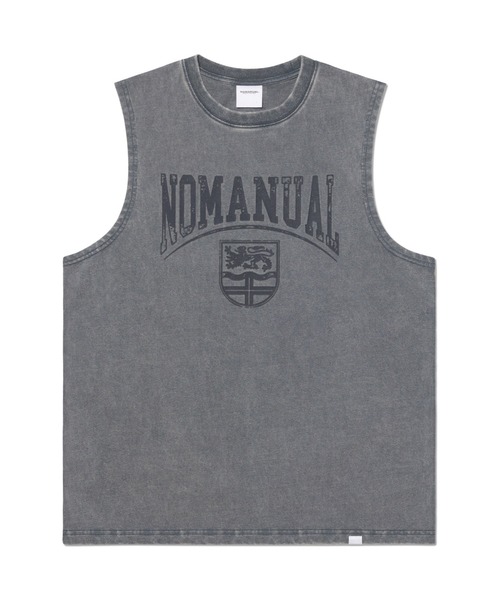 NOMANUAL（NOMANUAL）の「A'GEM/9 × .kom 『NOMANUAL/ノーマニュアル』 EMBLEM WASHED SLEEVELESS TEE/エンブレム ウォッシュドスリーブレス（Tシャツ/カットソー・メンズ・グレー/ブラック・M）」の9枚目の写真