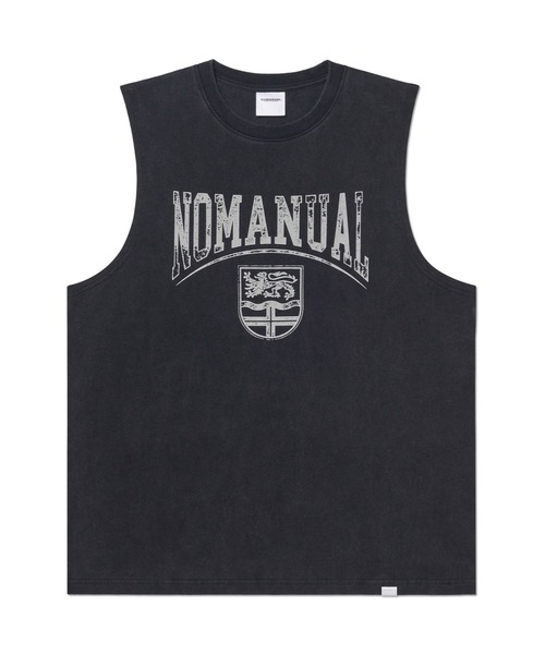 NOMANUAL（NOMANUAL）の「A'GEM/9 × .kom 『NOMANUAL/ノーマニュアル』 EMBLEM WASHED SLEEVELESS TEE/エンブレム ウォッシュドスリーブレス（Tシャツ/カットソー・メンズ・グレー/ブラック・M）」の13枚目の写真