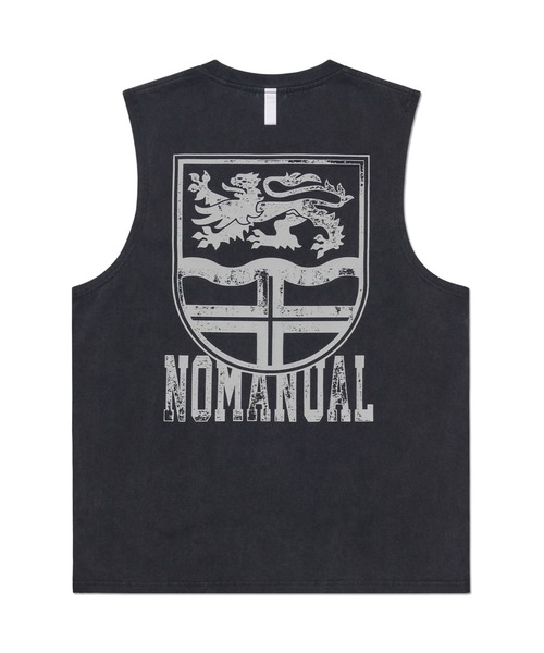 NOMANUAL（NOMANUAL）の「A'GEM/9 × .kom 『NOMANUAL/ノーマニュアル』 EMBLEM WASHED SLEEVELESS TEE/エンブレム ウォッシュドスリーブレス（Tシャツ/カットソー・メンズ・グレー/ブラック・M）」の14枚目の写真