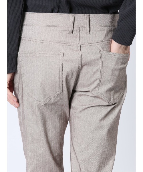 m.f.editorial（エムエフエディトリアル）の「【クロスストレッチ ウォッシャブル】m.f.エディトリアル メンズ  スリムパンツ ヘリンボン（チノパンツ・メンズ・ネイビー/ベージュ・MEDIUM/LARGE/S/X-LARGE）」の10枚目の写真