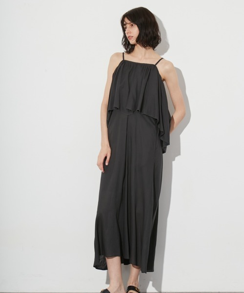 styling/（スタイリング）の「ラッフルキャミワンピース（ワンピース・レディース・ベージュ/チャコールグレー・0/1）」の2枚目の写真