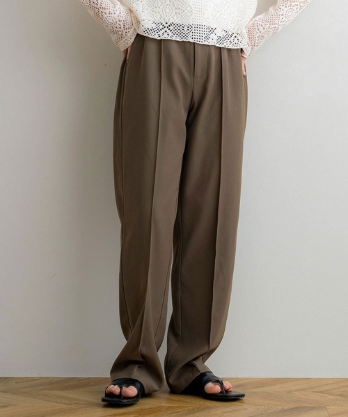 NOAHL(ノアル)の「【NOAHL】センターシームストレートスリムパンツ(スラックス・レディース・イエロー系/ブラウン/グレイッシュベージュ・M/L)」の10枚目の写真