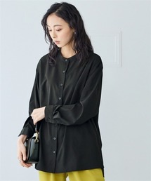 nissen | さらとろバンドカラーロングシャツ（防しわ・吸汗速乾）＜大きいサイズ有＞(シャツ/ブラウス)