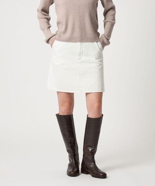 Steven Alan（スティーブンアラン）の「＜Steven Alan＞13OZ デニム ミニスカート（スカート・レディース・ブラック/ホワイト/ネイビー・M/S/L）」の5枚目の写真