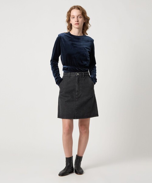 Steven Alan（スティーブンアラン）の「＜Steven Alan＞13OZ デニム ミニスカート（スカート・レディース・ブラック/ホワイト/ネイビー・M/S/L）」の7枚目の写真