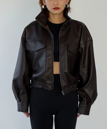 My shawty（マイシャウティー）の「f/leather short blouson（ブルゾン）」