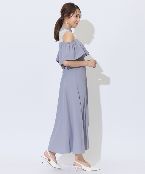 セール】2WAYフラワーレースケープドレス（ドレス）｜AND