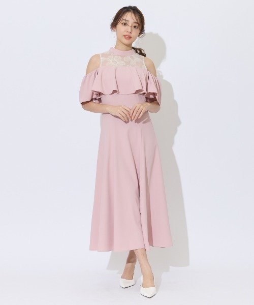 セール】2WAYフラワーレースケープドレス（ドレス）｜AND