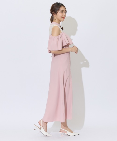 セール】2WAYフラワーレースケープドレス（ドレス）｜AND