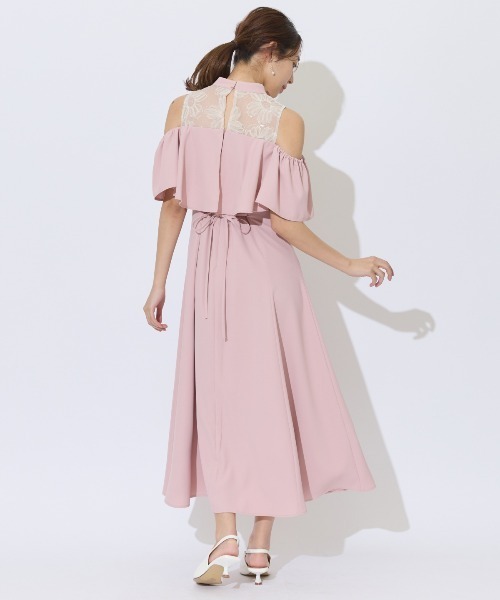 新品エポカドレス⭐︎エブール⭐︎ドゥロワー⭐︎ルフィル⭐︎アドーア⭐︎アンスリード⭐︎ザラ セール】2WAYフラワーレースケープドレス(ドレス)|AND