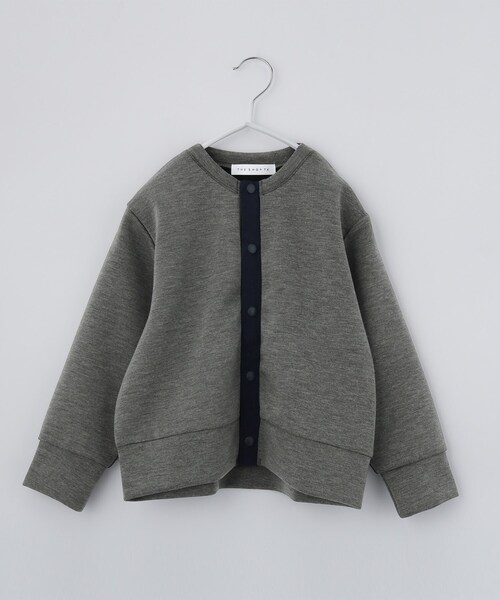 THE SHOP TK （ザ ショップ ティーケー ）の「【110-160】ダンボールスナップカーディガン/セットアップ可・洗濯機OK（カーディガン/ボレロ・キッズ・ネイビー/グレー/オリーブ・11/12/15 /13/14/16）」の2枚目の写真