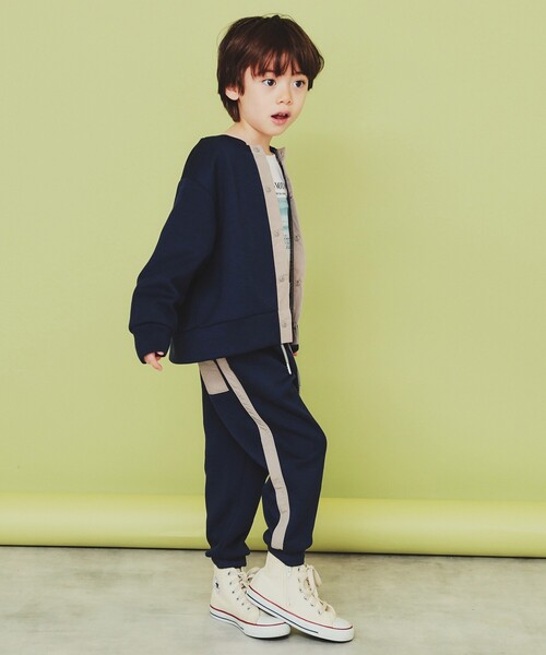 THE SHOP TK （ザ ショップ ティーケー ）の「【110-160】ダンボールスナップカーディガン/セットアップ可・洗濯機OK（カーディガン/ボレロ・キッズ・ネイビー/グレー/オリーブ・11/12/15 /13/14/16）」の6枚目の写真