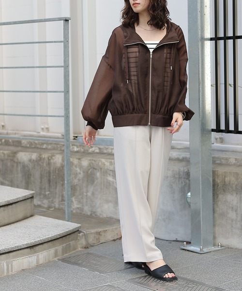 COLONY 2139（コロニートゥーワンスリーナイン）の「【リバイバル】シアーエステルボイルフード付マンパ（シャツ/ブラウス・レディース・ブラック/グレイッシュベージュ/オフホワイト/グレー/ブラウン・FREE）」の22枚目の写真