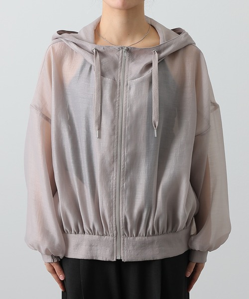 COLONY 2139（コロニートゥーワンスリーナイン）の「【リバイバル】シアーエステルボイルフード付マンパ（シャツ/ブラウス・レディース・ブラック/グレイッシュベージュ/オフホワイト/グレー/ブラウン・FREE）」の9枚目の写真