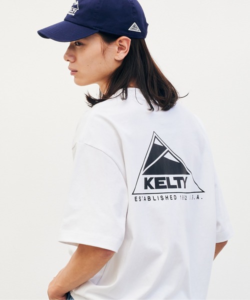KELTY(ケルティ)の「バック ロゴ S/S ティーシャツ(Tシャツ/カットソー・レディース・ブラック/ヘザーグレー/ホワイト/ベージュ/ネイビー・M/S/L/XL)」の1枚目の写真