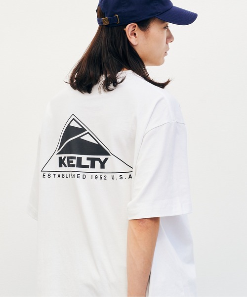 KELTY(ケルティ)の「バック ロゴ S/S ティーシャツ(Tシャツ/カットソー・レディース・ブラック/ヘザーグレー/ホワイト/ベージュ/ネイビー・M/S/L/XL)」の9枚目の写真