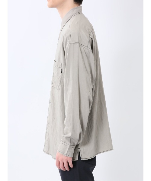 m.f.editorial（エムエフエディトリアル）の「【ストレッチ ハンドウォッシャブル】m.f.エディトリアル メンズ タスランステッチ レギュラーカラー長袖シャツ（シャツ/ブラウス・メンズ・ブラック/ライトグレー・LARGE/MEDIUM）」の22枚目の写真