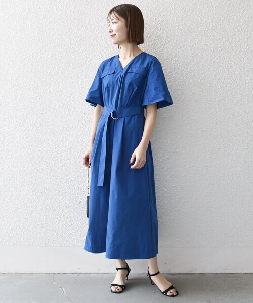 SHIPS - 美品 SHIPS シップス ロング ワンピース Vネック