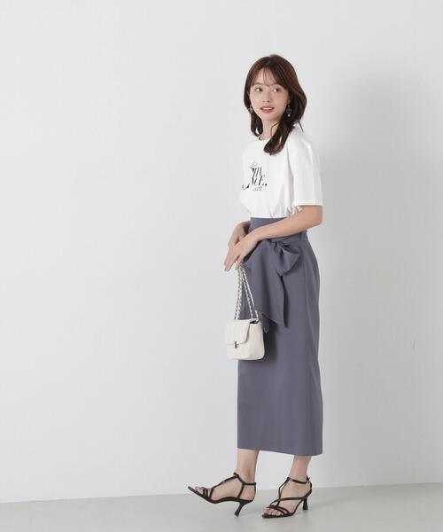 PROPORTION BODY DRESSING(プロポーションボディドレッシング)の「ビッグリボンナロースカート / 1215120307(スカート・レディース・ダークグレー/イエロー/ベージュ・SMALL/MEDIUM)」の5枚目の写真