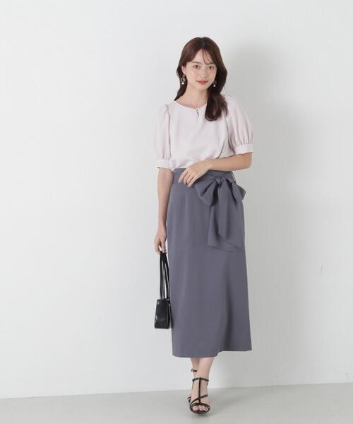 PROPORTION BODY DRESSING(プロポーションボディドレッシング)の「ビッグリボンナロースカート / 1215120307(スカート・レディース・ダークグレー/イエロー/ベージュ・SMALL/MEDIUM)」の9枚目の写真
