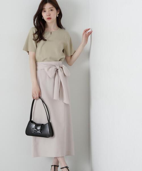 PROPORTION BODY DRESSING(プロポーションボディドレッシング)の「ビッグリボンナロースカート / 1215120307(スカート・レディース・ダークグレー/イエロー/ベージュ・SMALL/MEDIUM)」の14枚目の写真