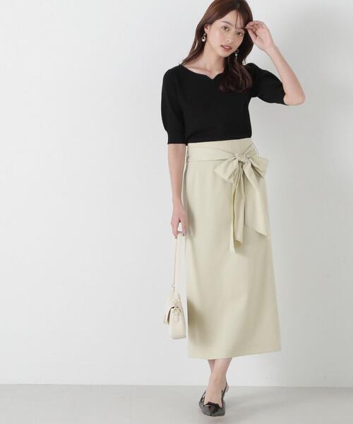 PROPORTION BODY DRESSING(プロポーションボディドレッシング)の「ビッグリボンナロースカート / 1215120307(スカート・レディース・ダークグレー/イエロー/ベージュ・SMALL/MEDIUM)」の18枚目の写真