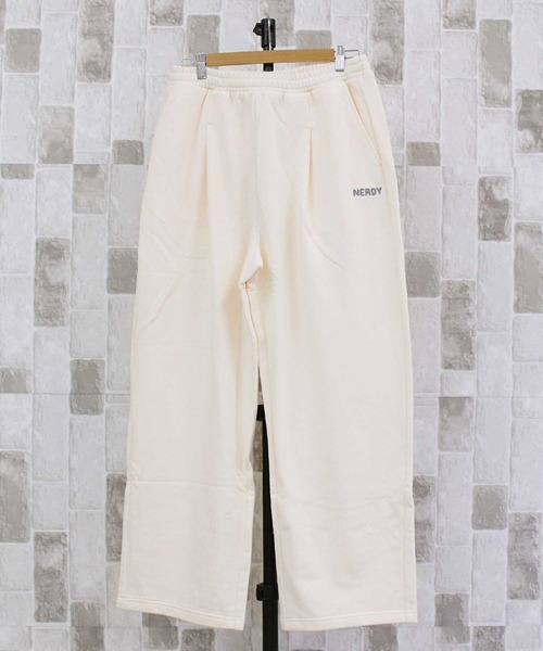 [24SS]NERDY ノルディ★Bermuda Sweat Pants★スウェット パンツ ノルディ NERDY STITCH LOGO WIDE SWEATPANTS ステッチロゴ