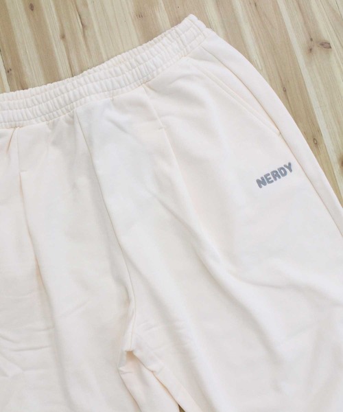 セール】NERDY ステッチロゴワイドスウェットパンツ STITCH LOGO