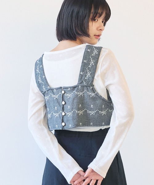 セール】デニム調 hana ジャカード ベスト（ベスト）｜bulle de savon