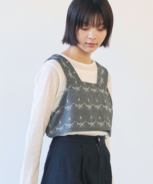 セール】デニム調 hana ジャカード ベスト（ベスト）｜bulle de savon