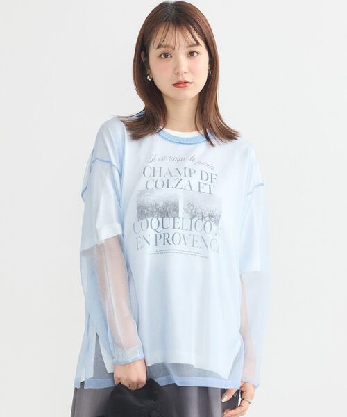 earth music&ecology(アースミュージックアンドエコロジー)の「シアールーズニットプルオーバー(Tシャツ/カットソー・レディース・ピンクベージュ/ライトブルー/ブラック/ミント・FREE)」の13枚目の写真