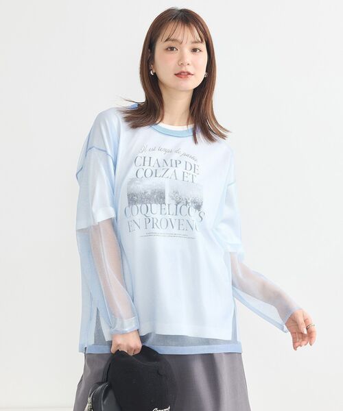 earth music&ecology(アースミュージックアンドエコロジー)の「シアールーズニットプルオーバー(Tシャツ/カットソー・レディース・ピンクベージュ/ライトブルー/ブラック/ミント・FREE)」の16枚目の写真