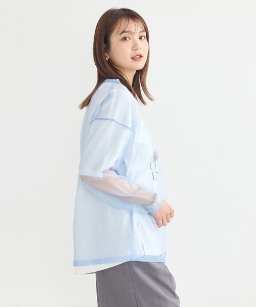 earth music&ecology(アースミュージックアンドエコロジー)の「シアールーズニットプルオーバー(Tシャツ/カットソー・レディース・ピンクベージュ/ライトブルー/ブラック/ミント・FREE)」の18枚目の写真