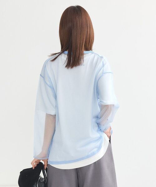 earth music&ecology(アースミュージックアンドエコロジー)の「シアールーズニットプルオーバー(Tシャツ/カットソー・レディース・ピンクベージュ/ライトブルー/ブラック/ミント・FREE)」の19枚目の写真