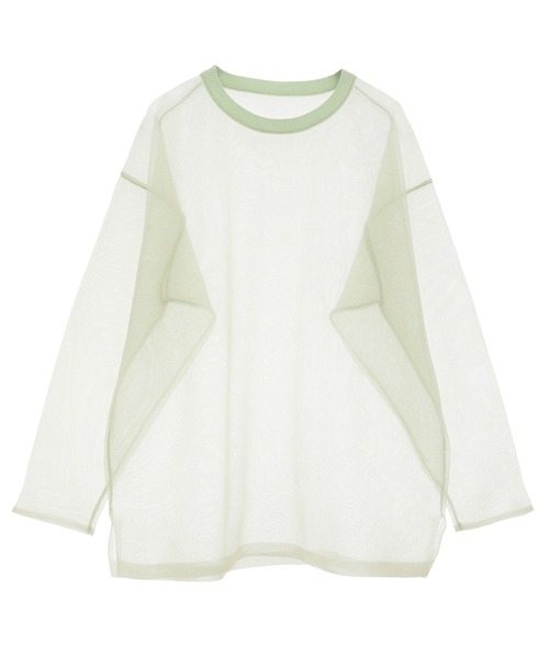 earth music&ecology(アースミュージックアンドエコロジー)の「シアールーズニットプルオーバー(Tシャツ/カットソー・レディース・ピンクベージュ/ライトブルー/ブラック/ミント・FREE)」の3枚目の写真