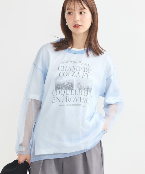 earth music&ecology(アースミュージックアンドエコロジー)の「シアールーズニットプルオーバー(Tシャツ/カットソー・レディース・ピンクベージュ/ライトブルー/ブラック/ミント・FREE)」の4枚目の写真