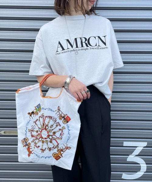 Ball&Chain（ボールアンドチェーン）の「[BALL&CHAIN/ボールアンドチェーン] KEY&CARRIAGE 刺繍デザインナイロントートバッグ（トートバッグ・レディース・オレンジ/ホワイト・M）」の3枚目の写真