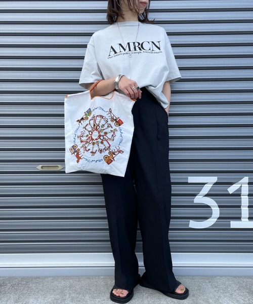 Ball&Chain（ボールアンドチェーン）の「[BALL&CHAIN/ボールアンドチェーン] KEY&CARRIAGE 刺繍デザインナイロントートバッグ（トートバッグ・レディース・オレンジ/ホワイト・M）」の5枚目の写真