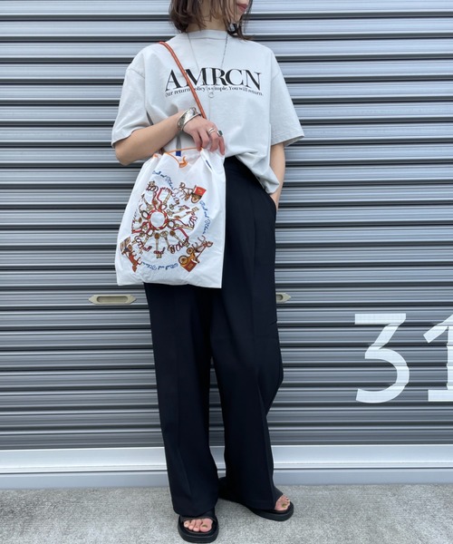 Ball&Chain（ボールアンドチェーン）の「[BALL&CHAIN/ボールアンドチェーン] KEY&CARRIAGE 刺繍デザインナイロントートバッグ（トートバッグ・レディース・オレンジ/ホワイト・M）」の15枚目の写真