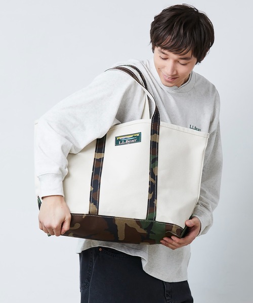 L.L.Bean（エルエルビーン）の「ボート・アンド・トート、オープントップ　カモフラージュ　レギュラー・ハンドル、ラージ（トートバッグ・レディース・グリーン系その他/ホワイト系その他/ブラック系その他・REGULAR）」の5枚目の写真