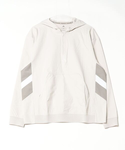 adidas（アディダス）の「アディダス adidas ビヨンド ザ コース 撥水 リップストップ ハーフジップ 長袖フーディー（スウェット・メンズ・ブラック/サンドグレー・M/L/LL/3L）」の2枚目の写真