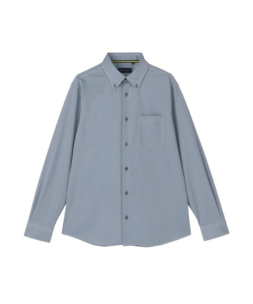 TOKYO SHIRTS(トウキョウシャツ)の「カラーテープ ボタンダウンデザインカジュアル長袖シャツ(ポロシャツ・メンズ・ブルー・L/LL/M)」の1枚目の写真