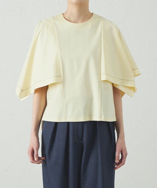 CAST:（キャストコロン）の「【接触冷感/抗菌防臭/白化軽減】レイヤードカットソー（Tシャツ/カットソー・レディース・ブラック/ライトイエロー/ホワイト/グリーン系その他3・M）」の10枚目の写真