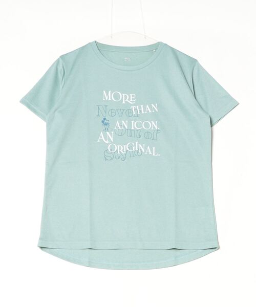 Disney(ディズニー)の「ディズニー iCOOL 遮熱UV グラフィックTシャツ タイポ(Tシャツ/カットソー・レディース・グリーン/ラベンダー/チャコールグレー・S/M/L/XL)」の1枚目の写真