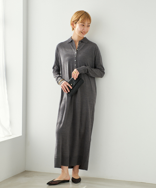 plage（プラージュ）の「ポロエリ ロングワンピース（ワンピース